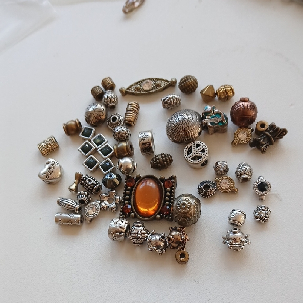 Elegant Silver, Gold, Brass Bead Spacer  Set Of 50